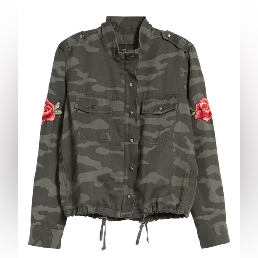 Rails camo jacket with embroidered roses